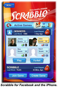 EA Mobile  Scrabble  Facebook  iPhone;     