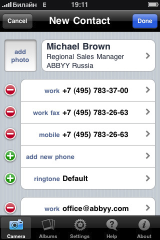  5  ABBYY Business Card Reader  iPhone -  try&buy
