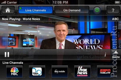 Фото 5 новости Мобильное ТВ MobiTV на iPhone
