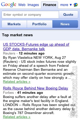  2   Google Finance  Android  iPhone