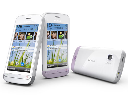  6  Nokia C5-03 -    Wi-Fi, GPS  3G  9 500