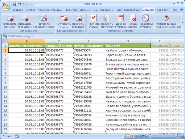  6     SMS-  Microsoft Excel