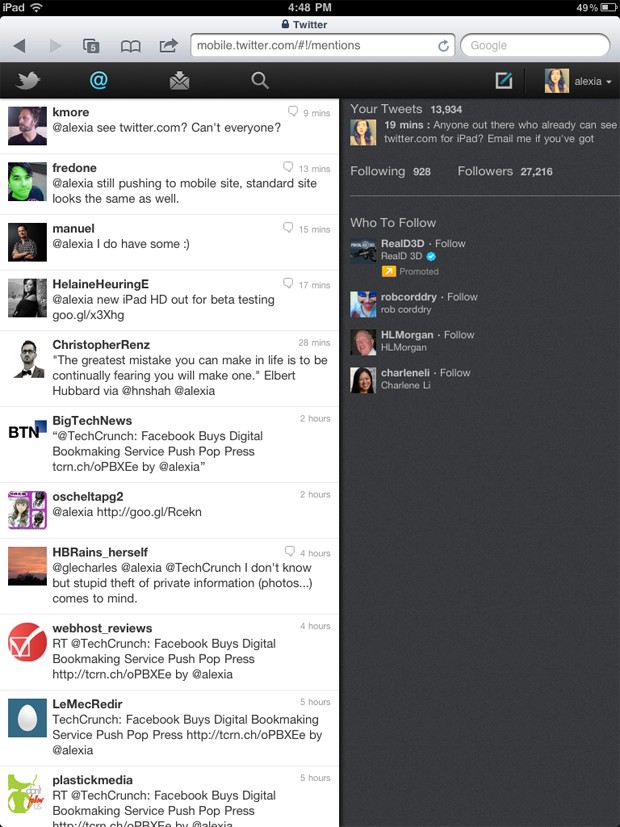  2  Twitter  iPad   HTML5  