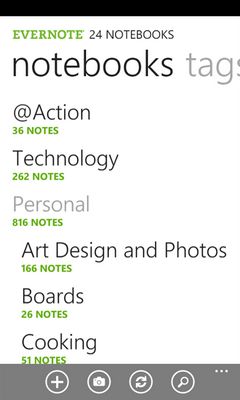  1   Evernote  Windows Phone 7 