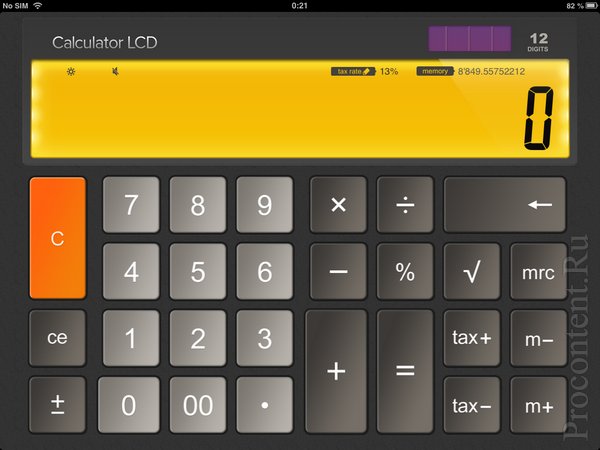  1   iPad- Calculator LCD -     