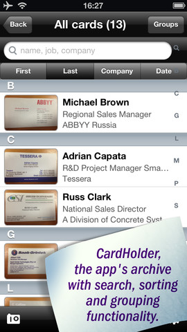  4  ABBYY Business Card Reader 5.0  iPhone -   