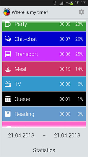 Приложение «Где мое время?» для Android – наглядный учет времени