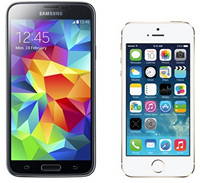 Samsung Galaxy S5  iPhone 5s:   