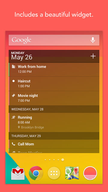 Календарь Sunrise для Android: менеджер свободного времени