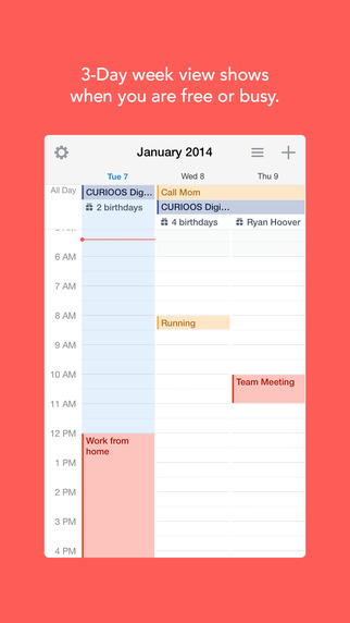 Приложение-календарь Sunrise для iPhone