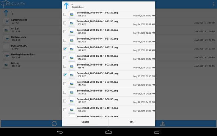 Cloudfile  Android -       Dropbox