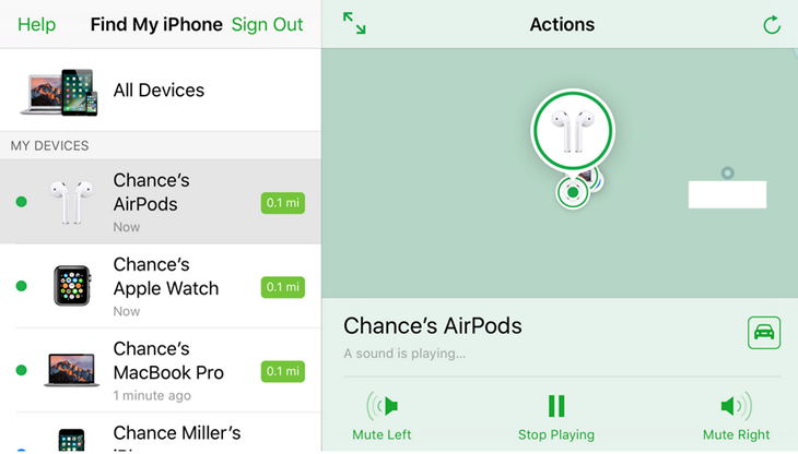Как использовать Найти AirPods в iOS 10.3