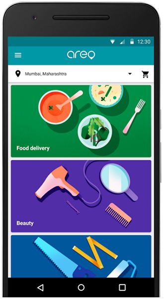 Приложение Aero от Google для доставки еды, оплаты счетов и заказа услуг