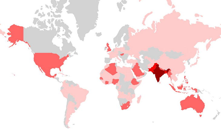 Карта распространения новейшего вируса Агент Смит на Android